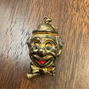 🤡 Vintage Monet Moving Eyes + Moving Tongue Clown Charm Pendant 1.75